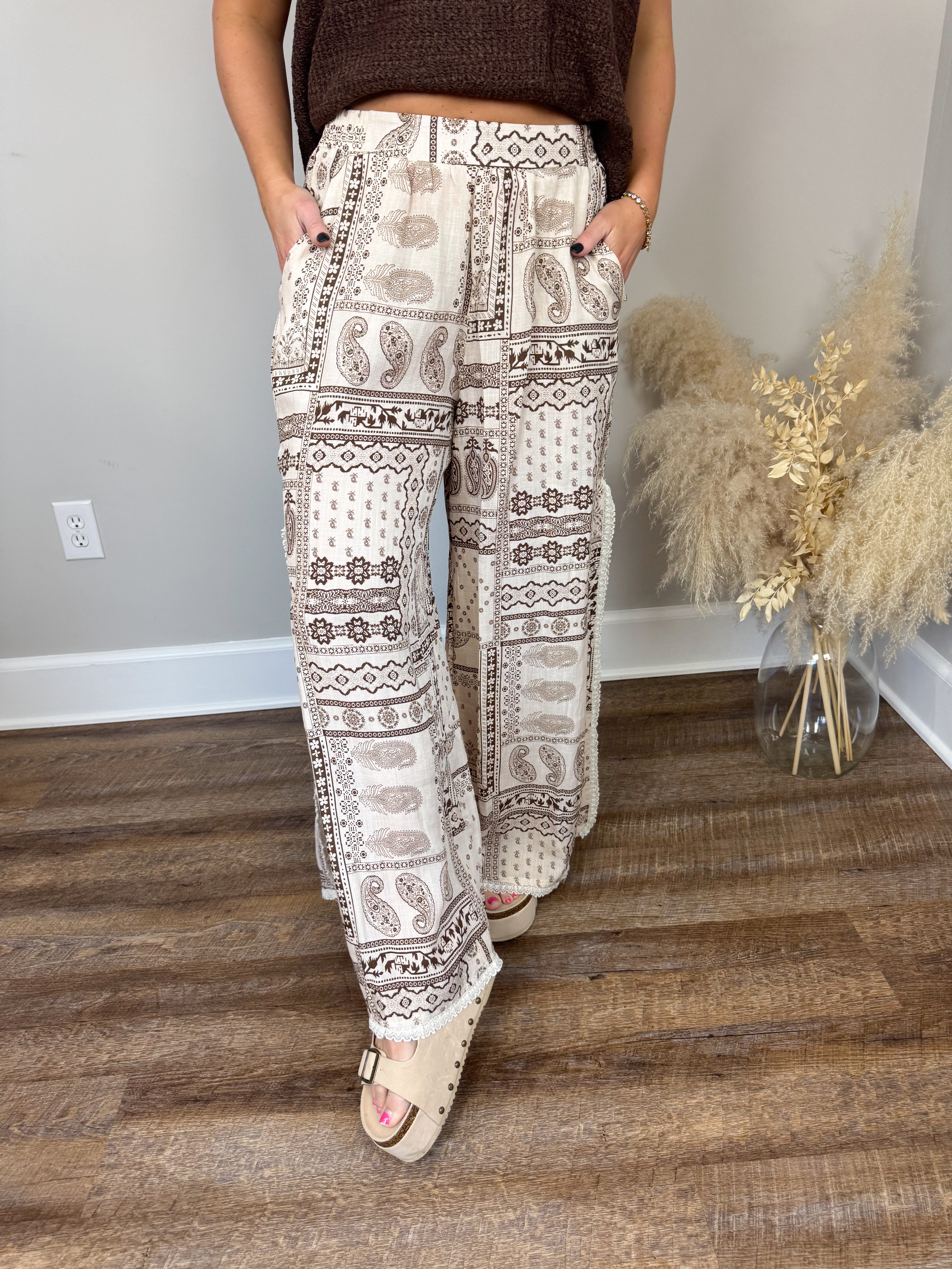 San Juan Printed Pants | Tan