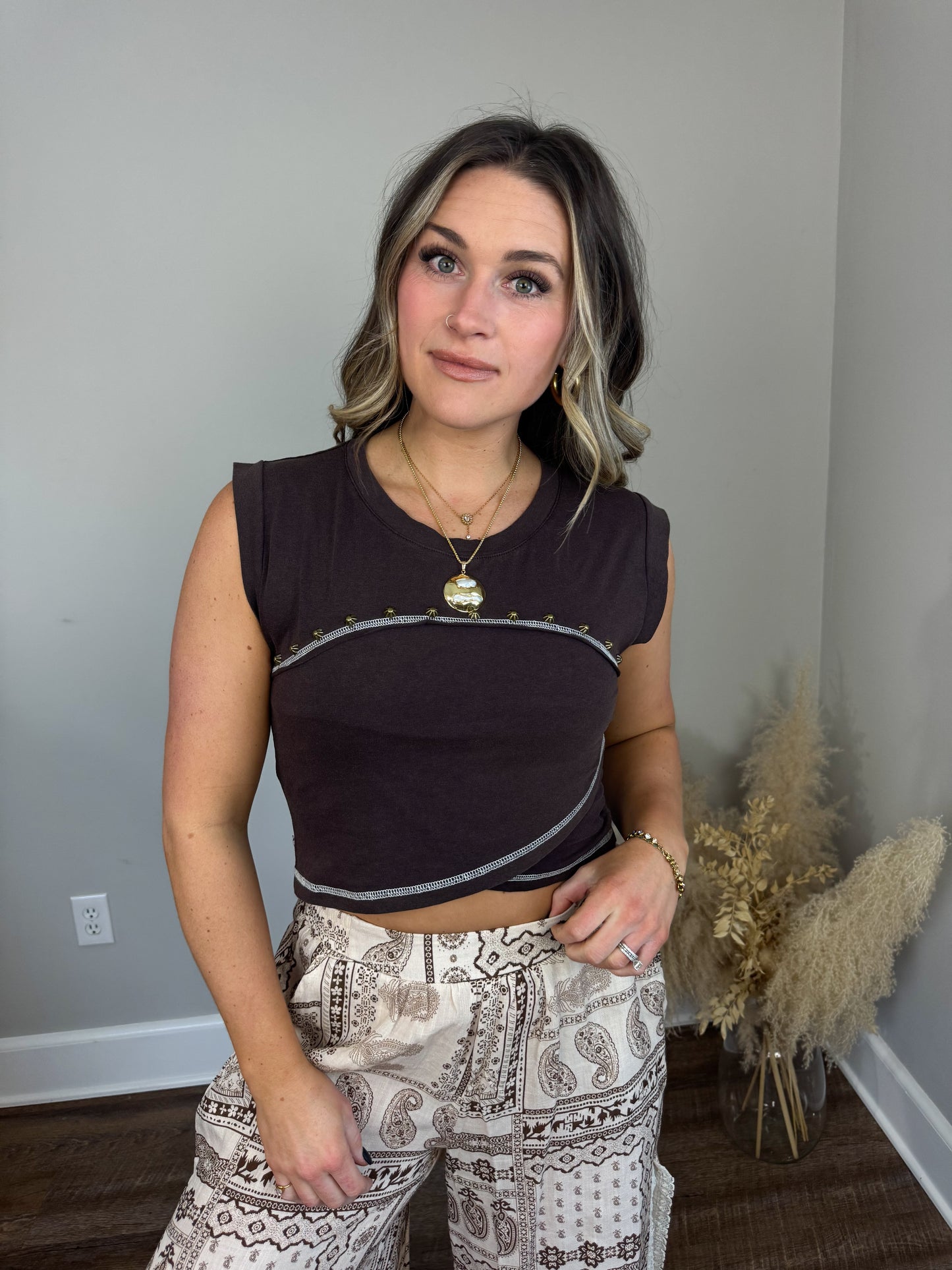 Gateway Cropped Shirt | Coffee Bean