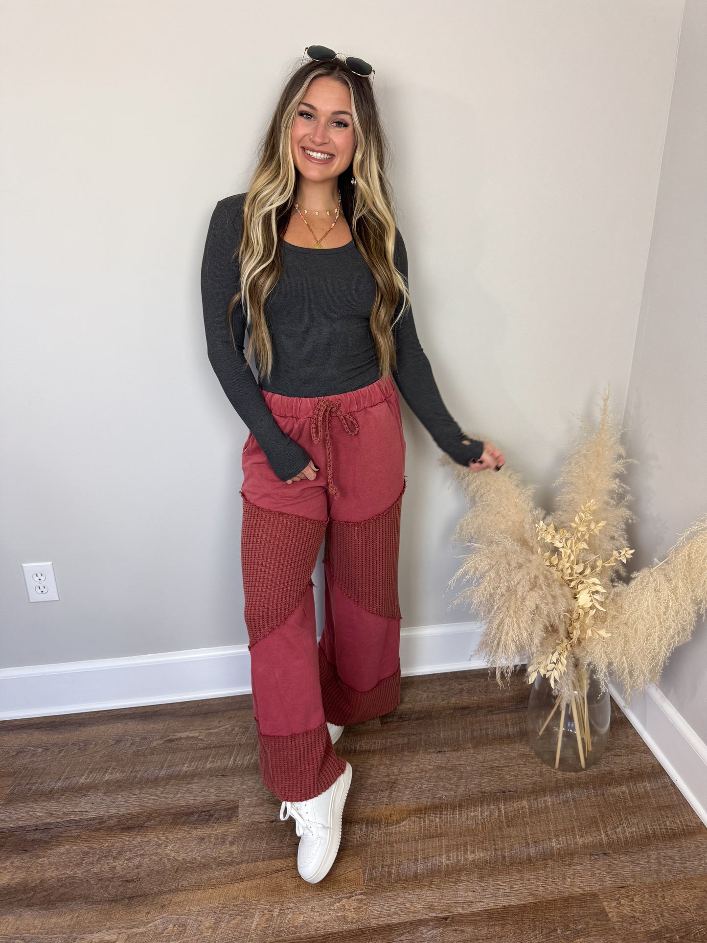 Clark Scoop Neck Long Sleeve | Heathered Charcoal