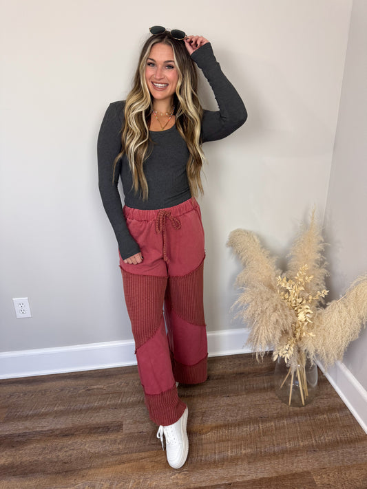 Clark Scoop Neck Long Sleeve | Heathered Charcoal