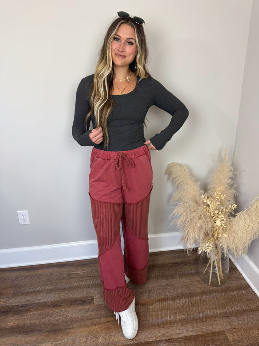 Scarlet French Terry Pants