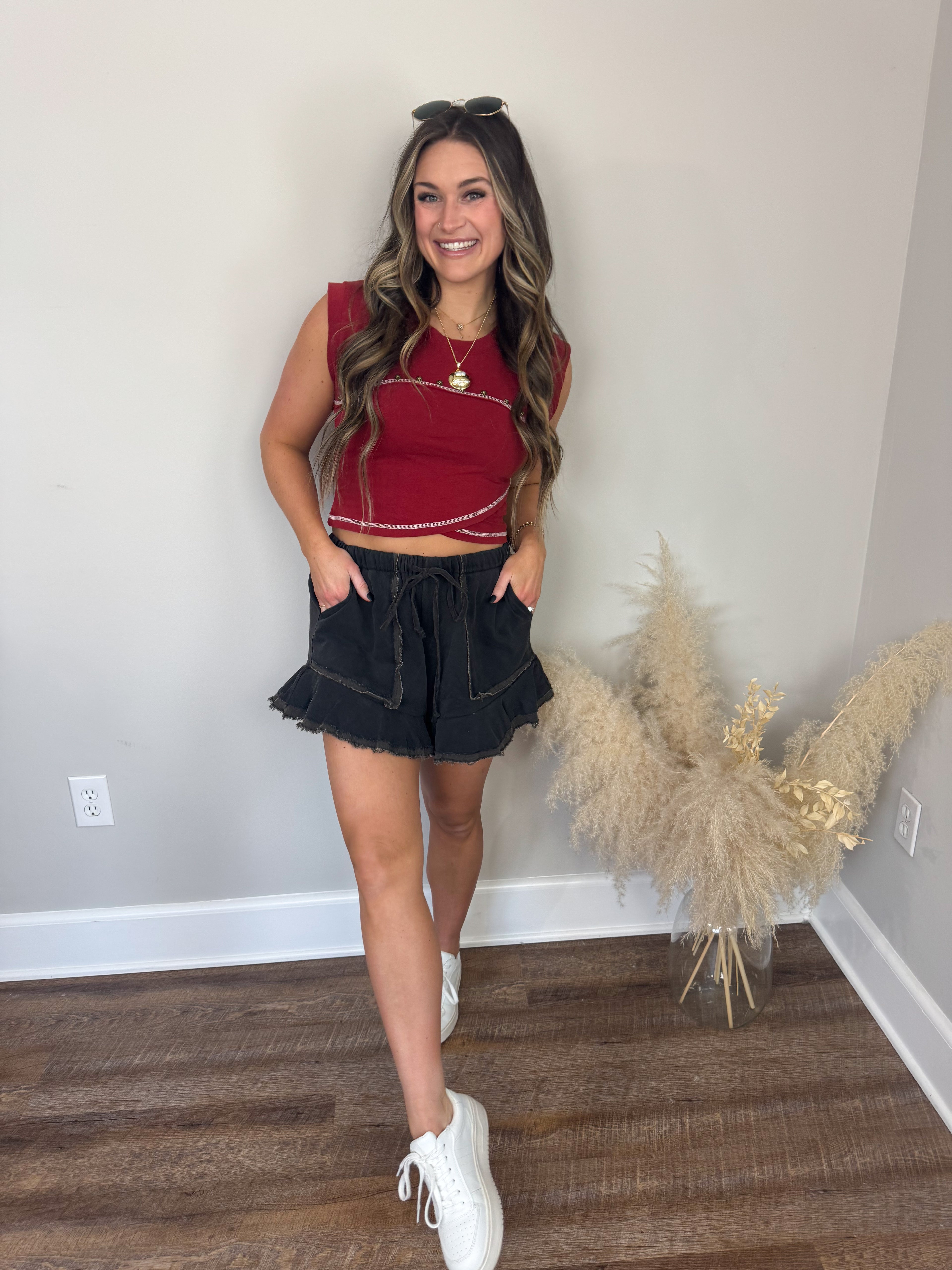 *PRE-ORDER* Auburn Ruffled Shorts | Ash