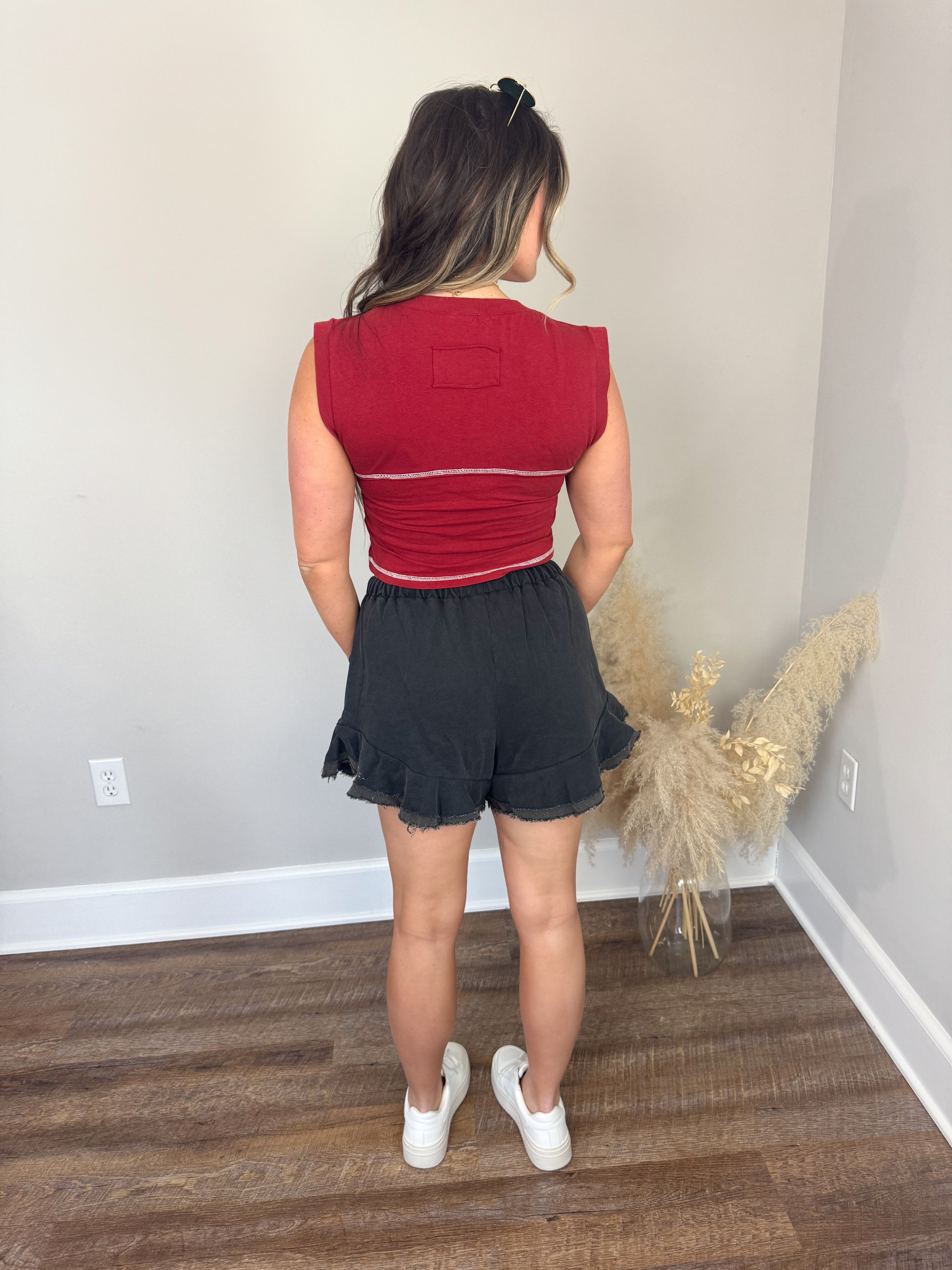 *PRE-ORDER* Auburn Ruffled Shorts | Ash
