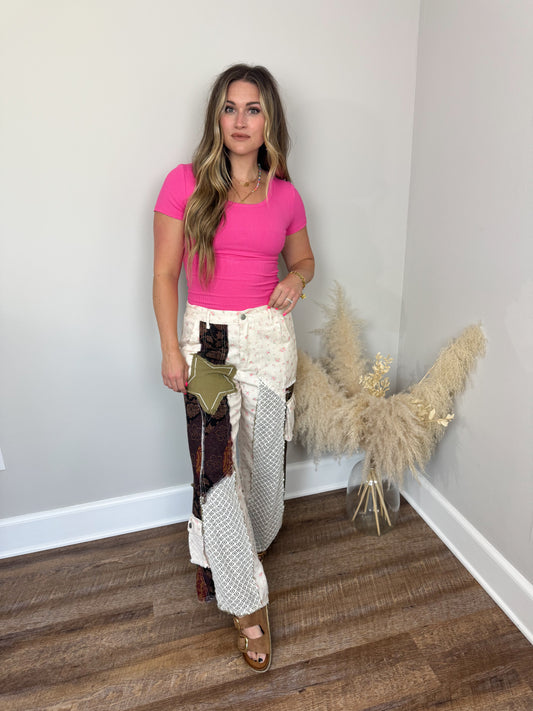 Clark Short Sleeve Top | Hot Pink