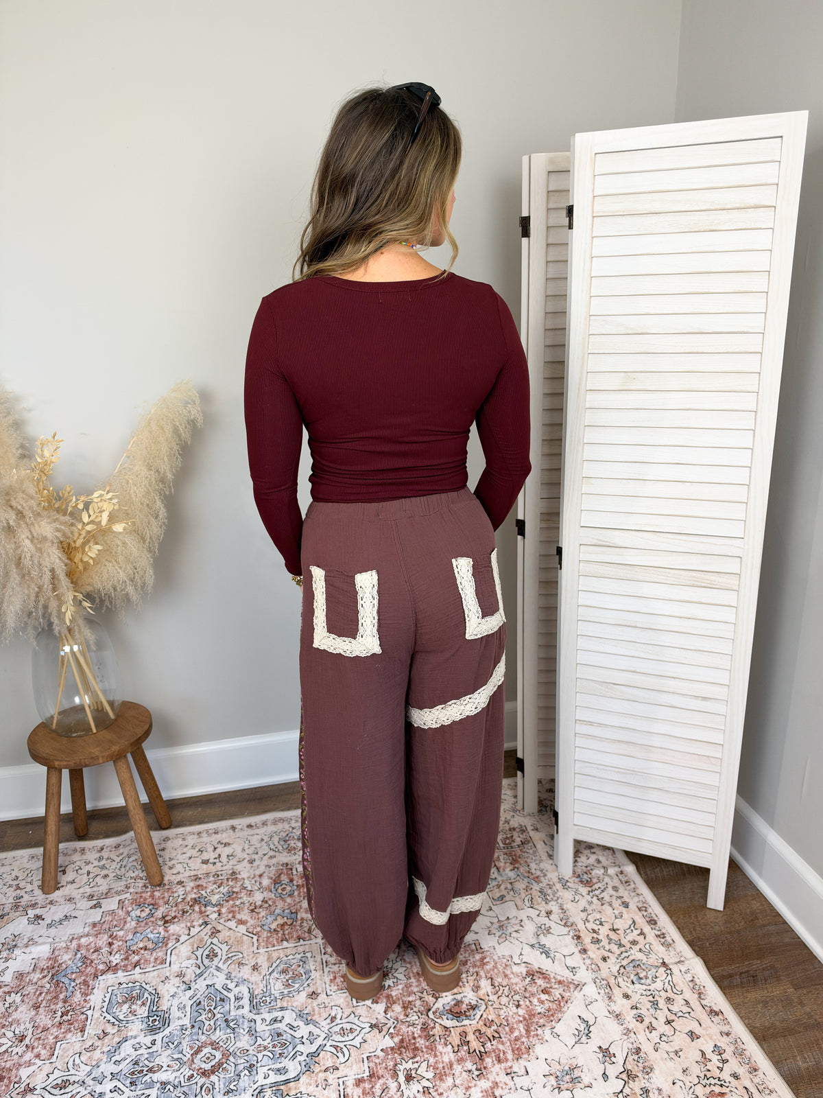 Clark Scoop Neck Long Sleeve | Dark Burgundy