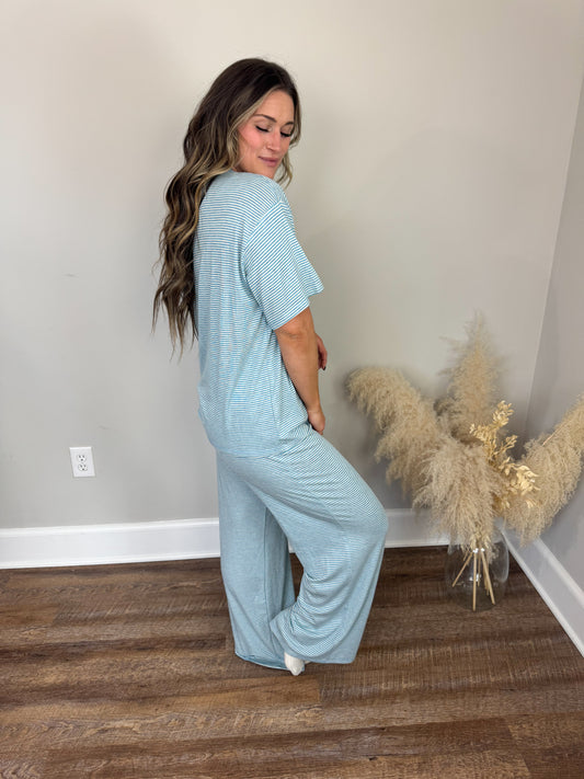 Madi Striped Pants | Blue