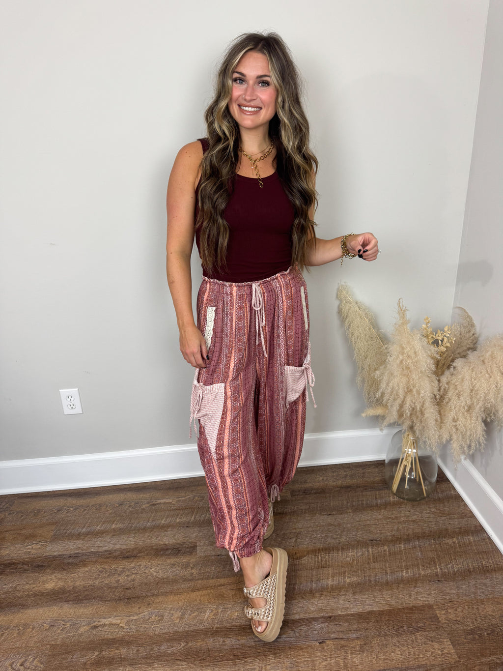 Clark Crop Tank Top | Dark Burgundy