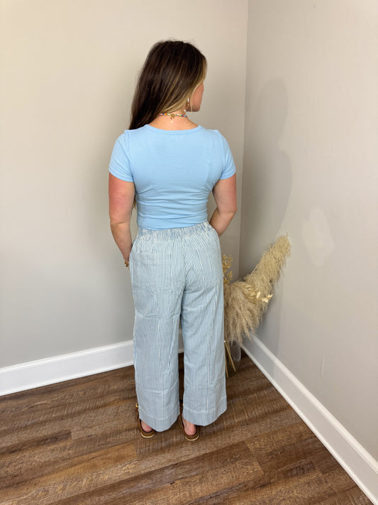 Clark Short Sleeve Top | Light Blue