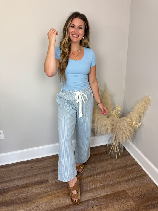 Clark Short Sleeve Top | Light Blue