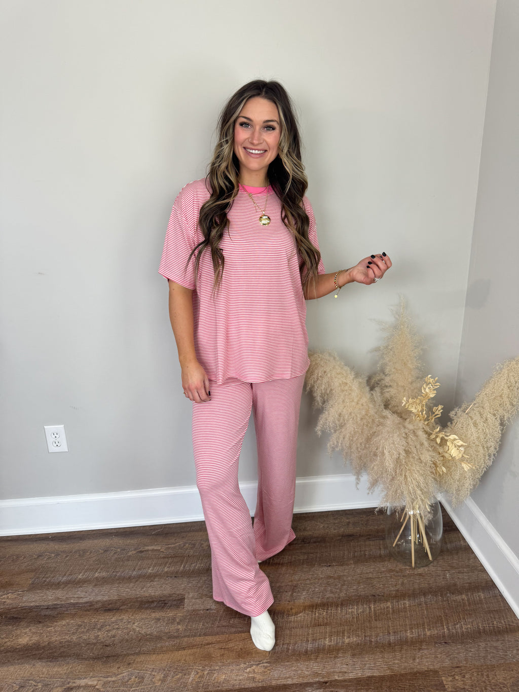 Madi Striped Top | Pink