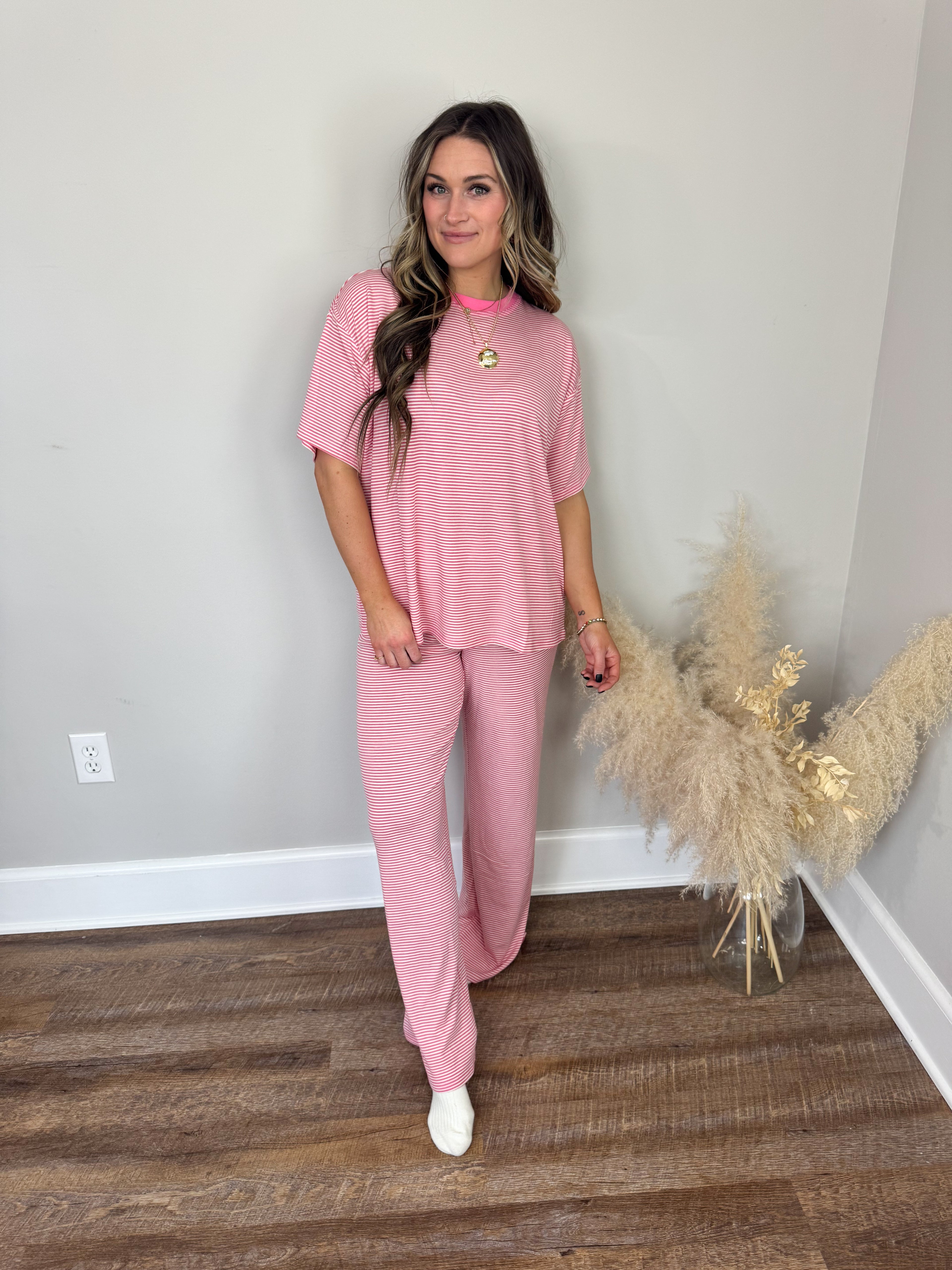 Madi Striped Top | Pink