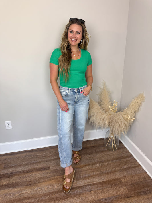 Clark Short Sleeve Top | Kelly Green