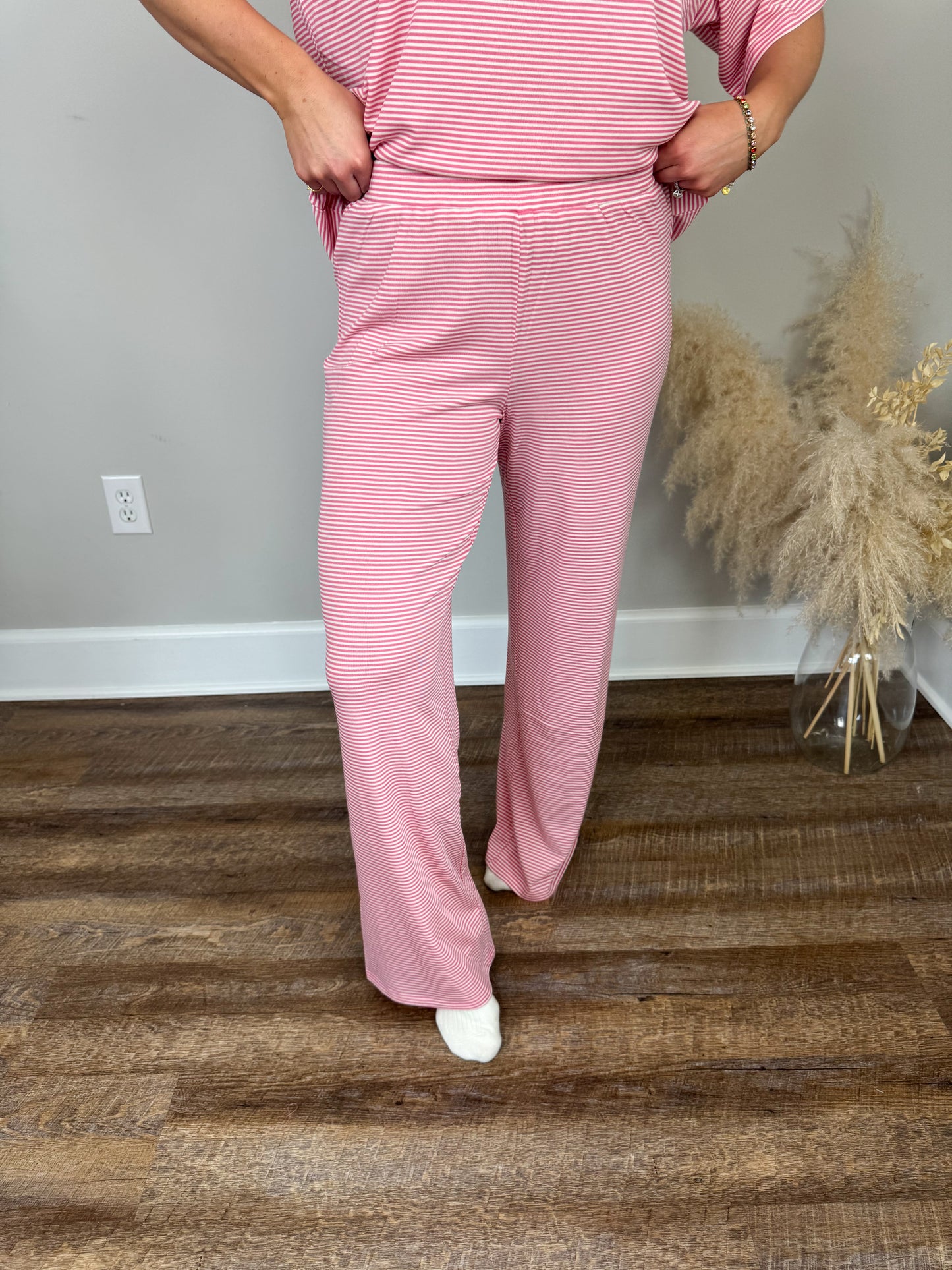 Madi Striped Pants | Pink
