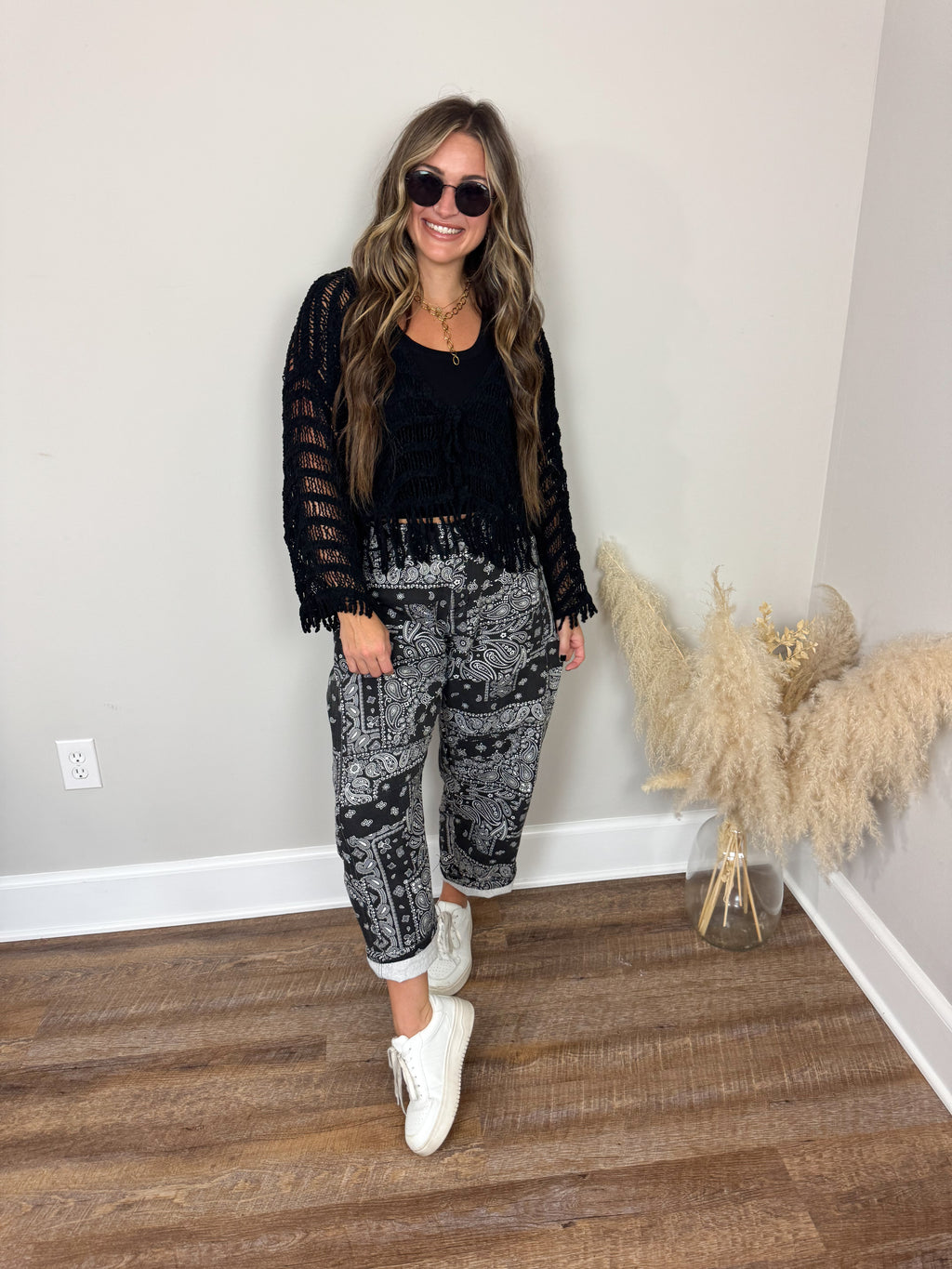 Gilmore Crochet Cardigan | Black