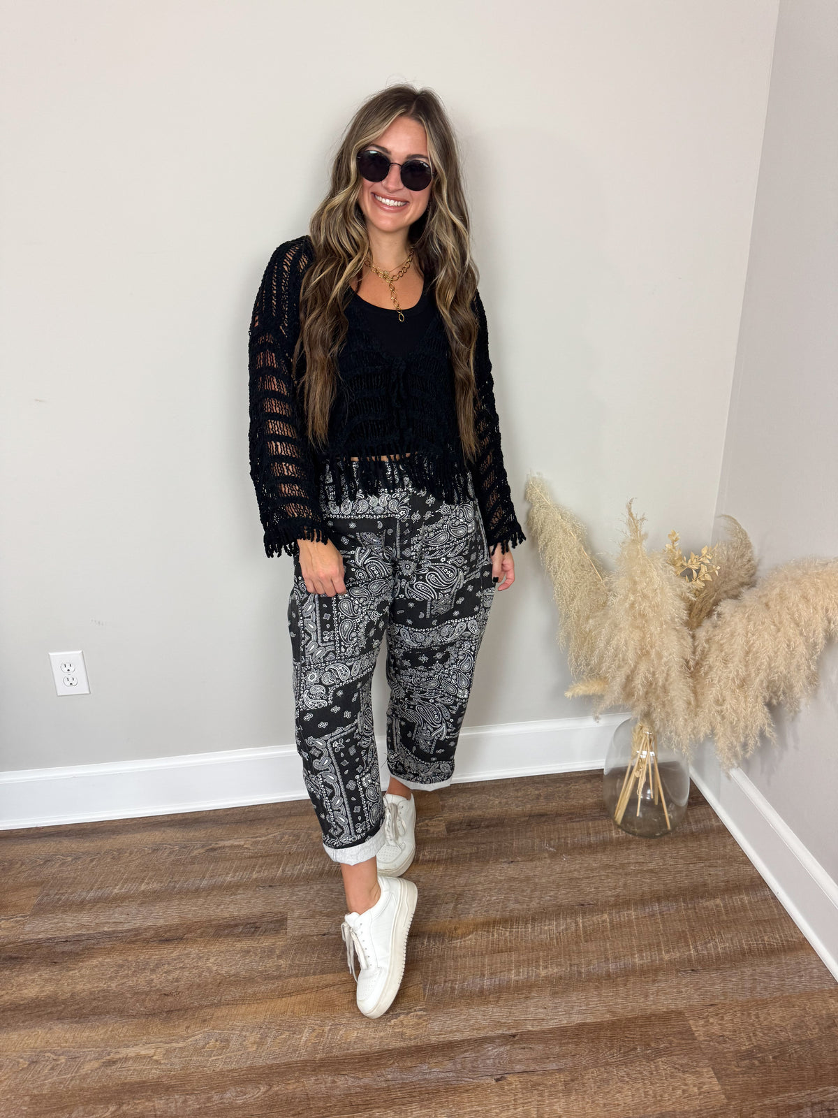 Gilmore Crochet Cardigan | Black