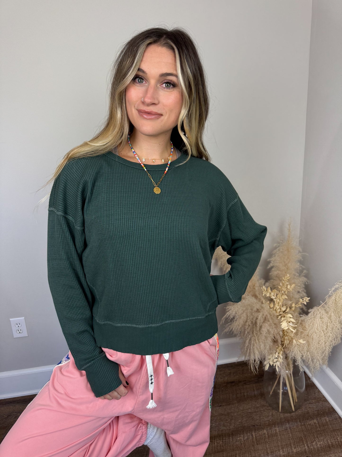 Homebody Waffle Knit Pullover