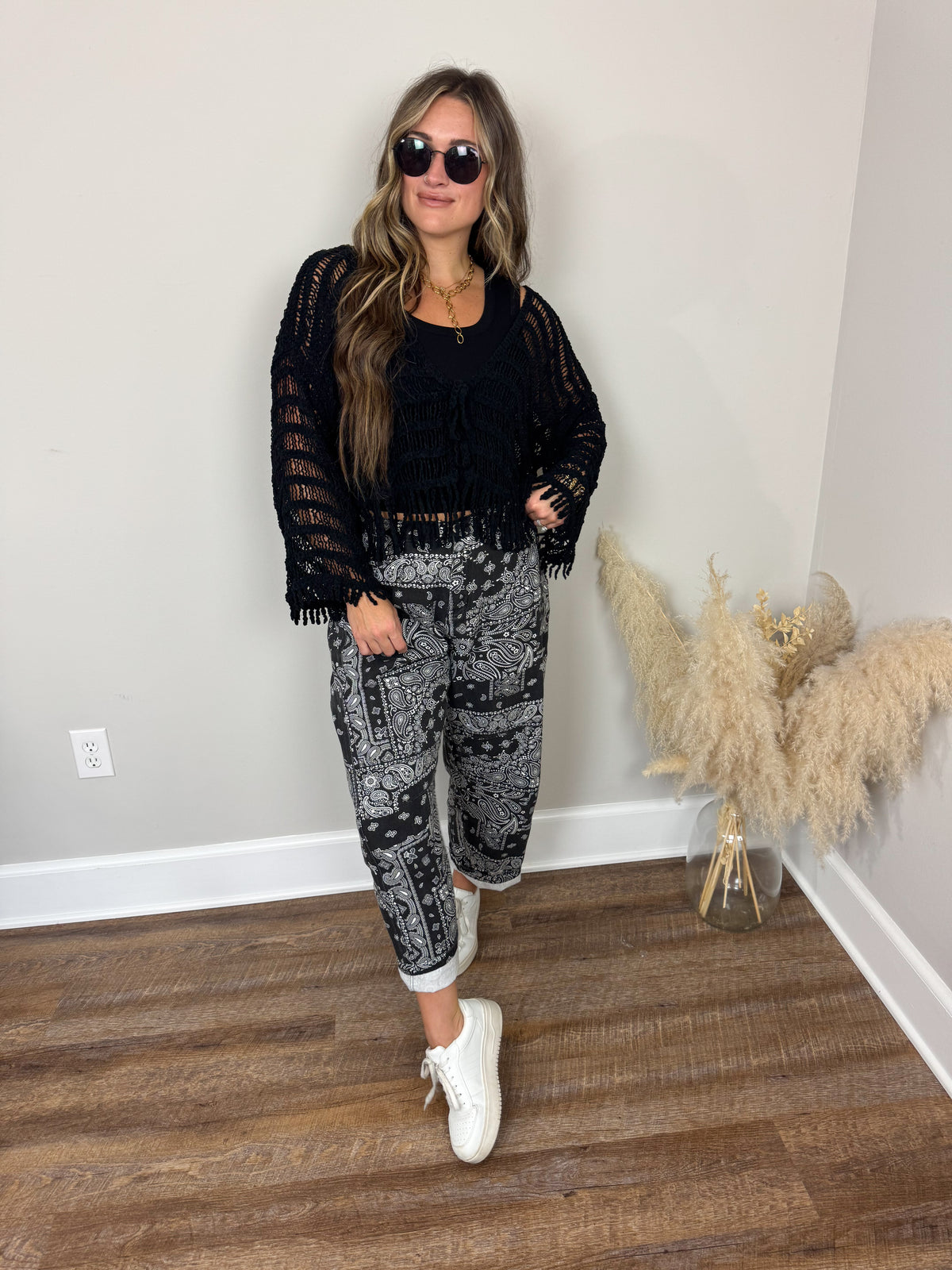 Gilmore Crochet Cardigan | Black