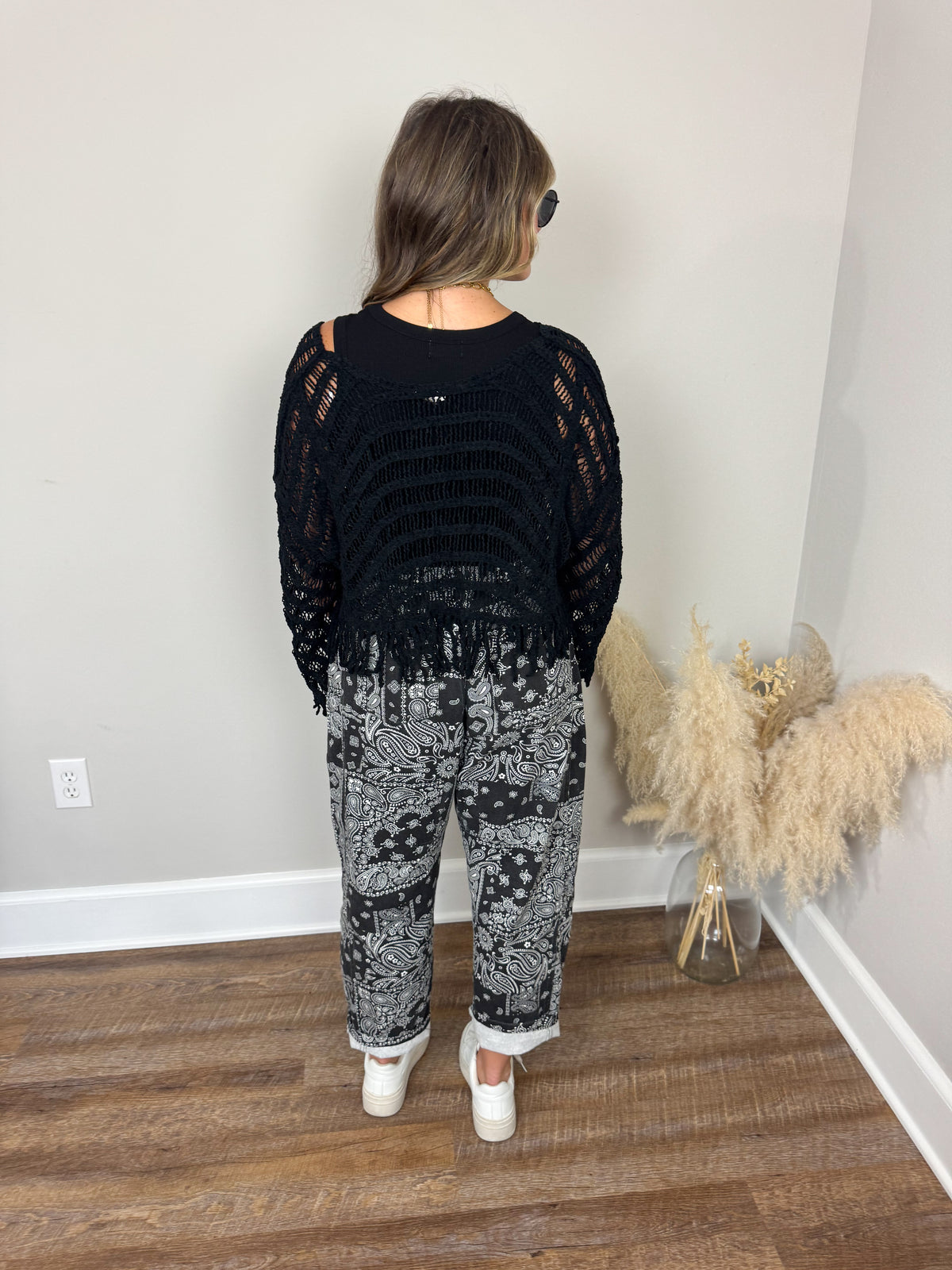 Gilmore Crochet Cardigan | Black