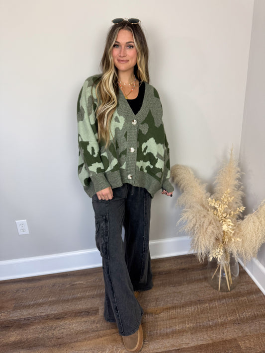 Pearson Camo Cardigan