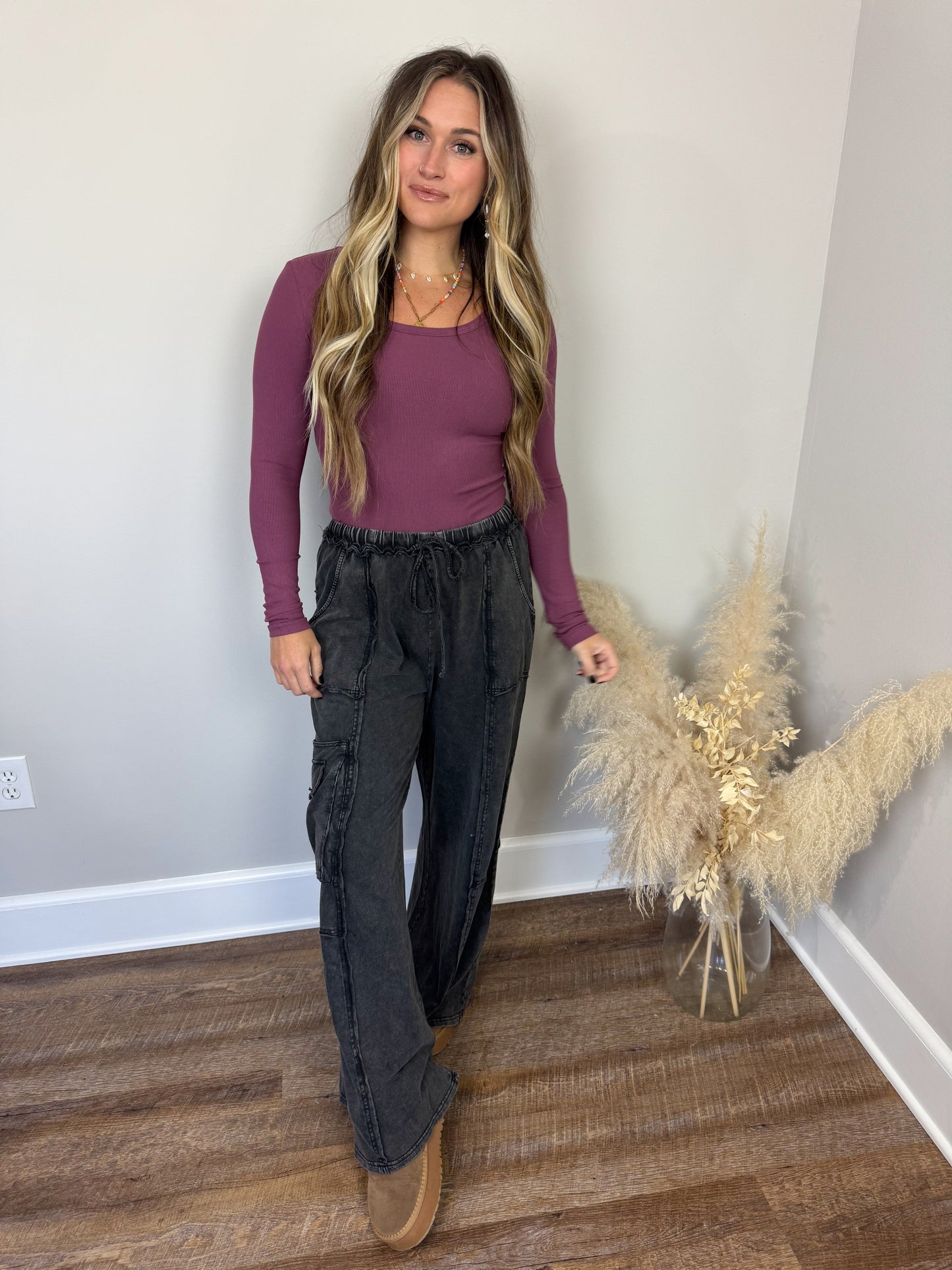 Clark Scoop Neck Long Sleeve | Plum