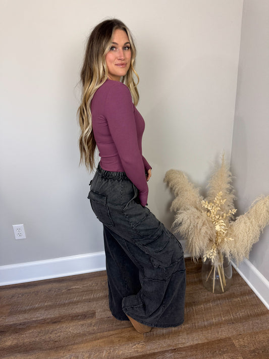 Clark Scoop Neck Long Sleeve | Plum