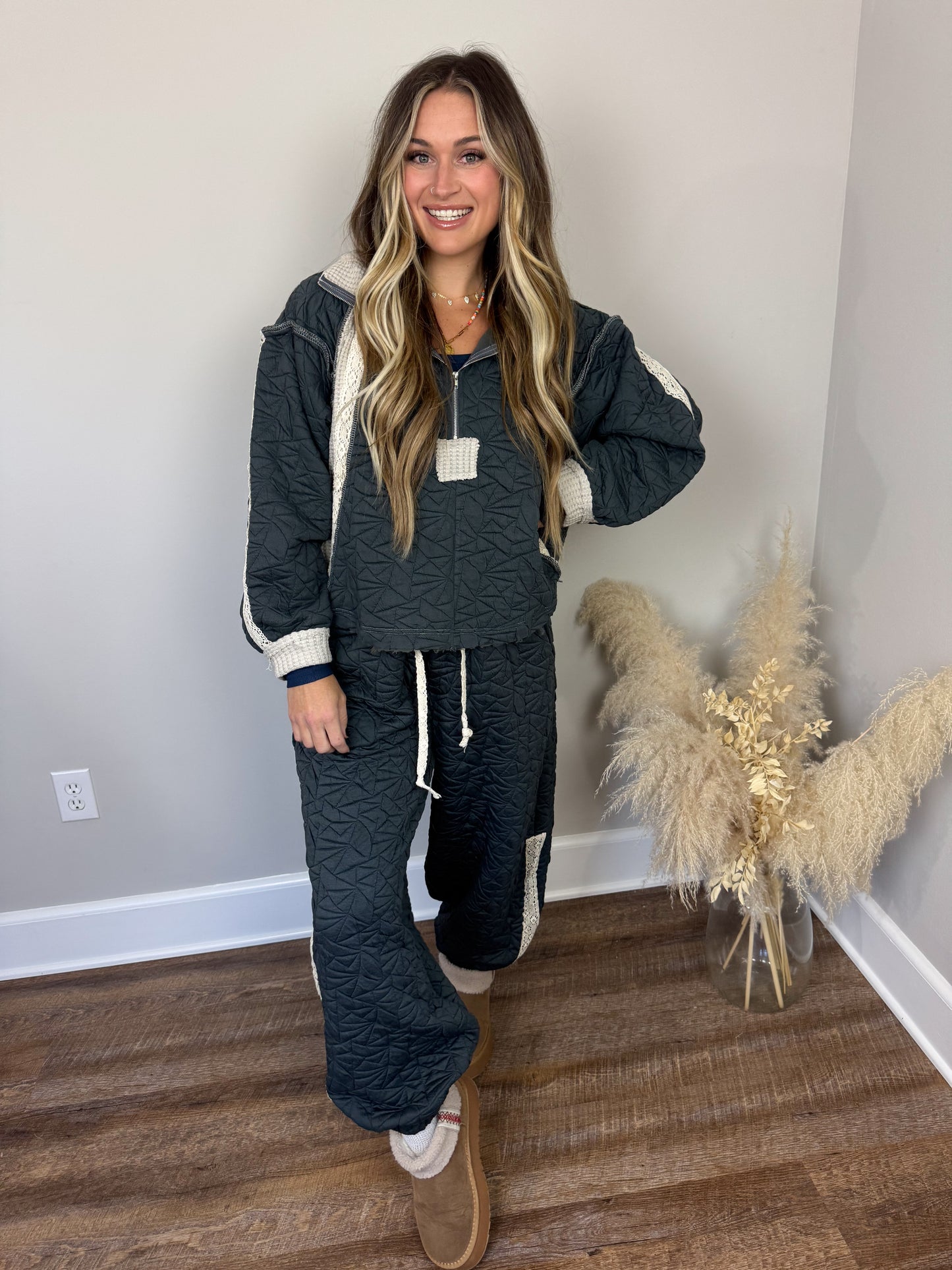 Loyal Quilted Hoodie | Charcoal