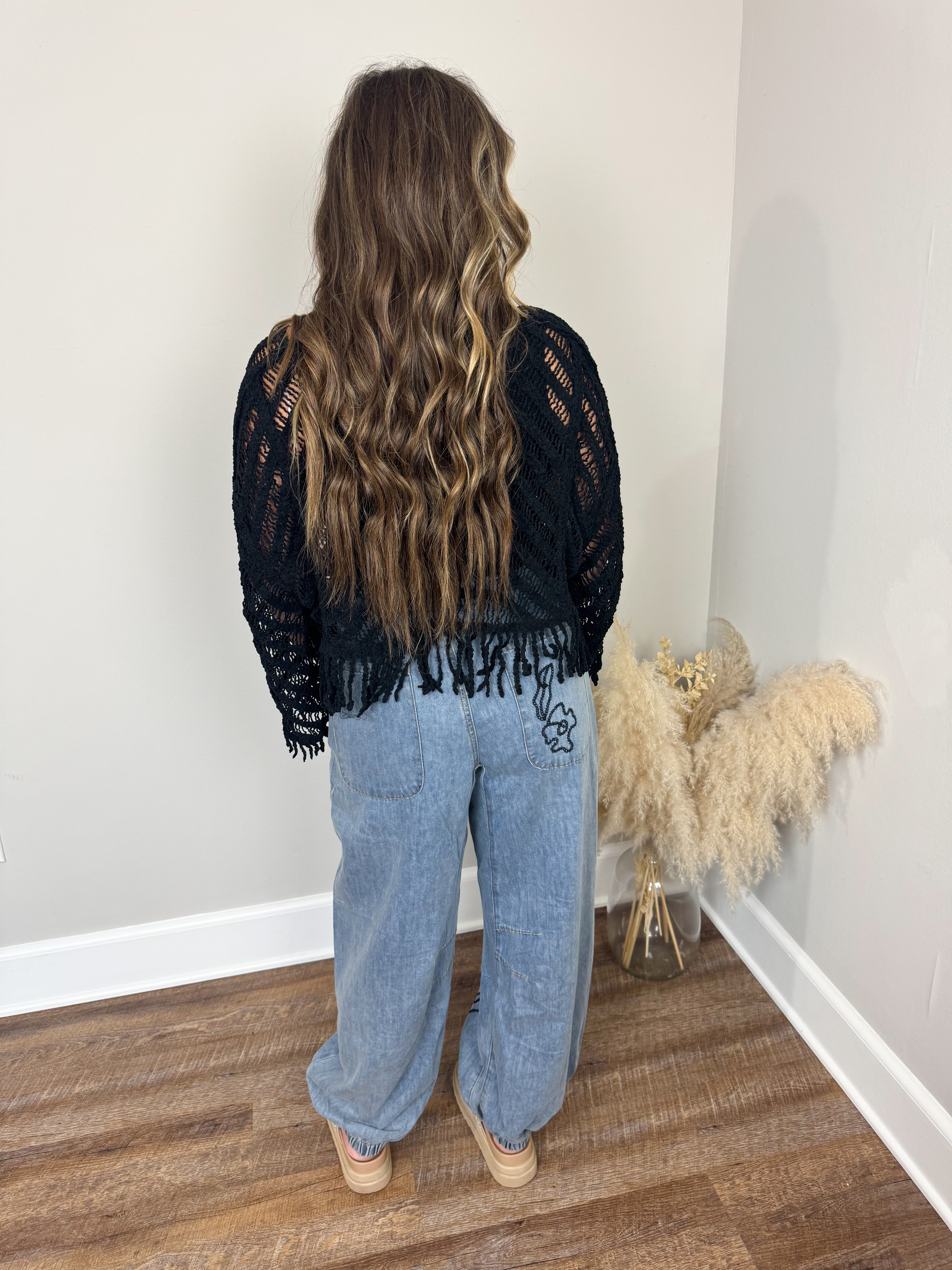 Malone Embroidered Pants | Denim