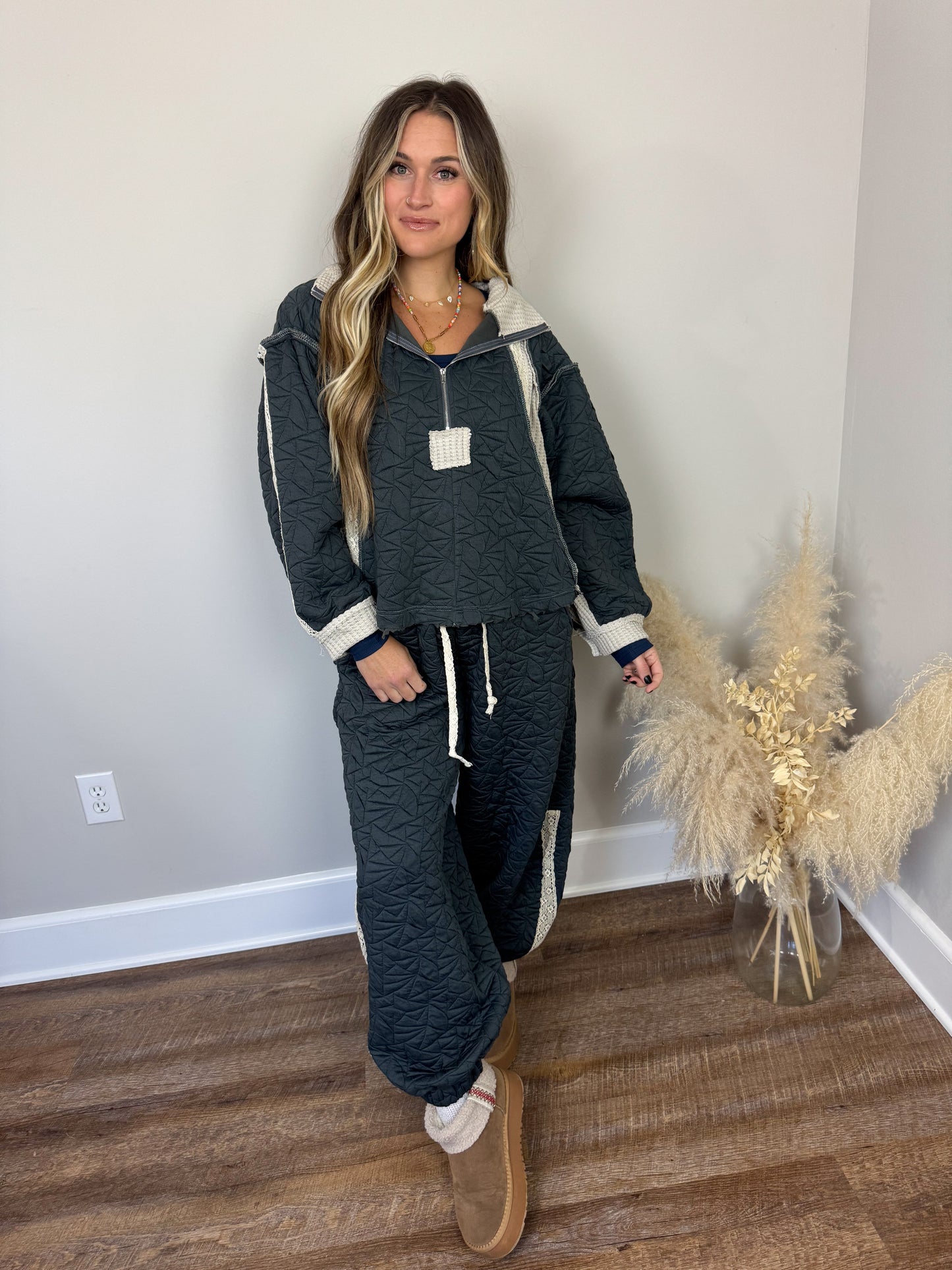 Loyal Quilted Hoodie | Charcoal