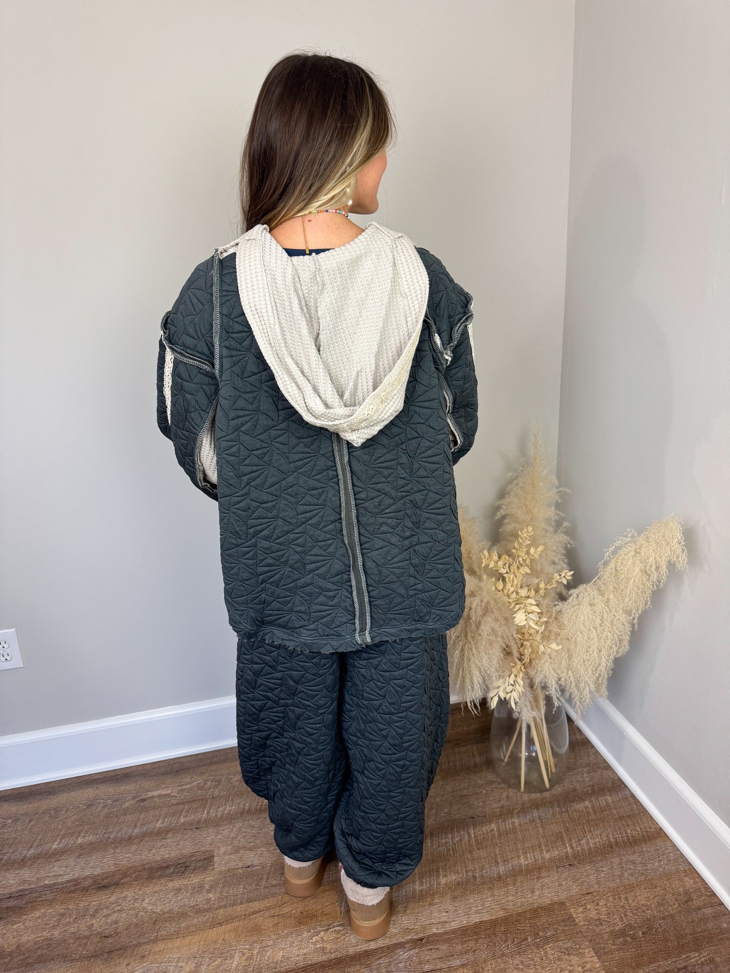 Loyal Quilted Hoodie | Charcoal