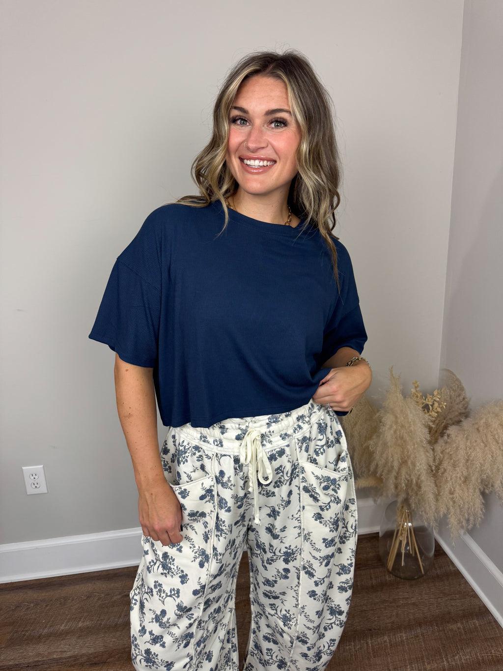 Clark Crop T-Shirt | Navy