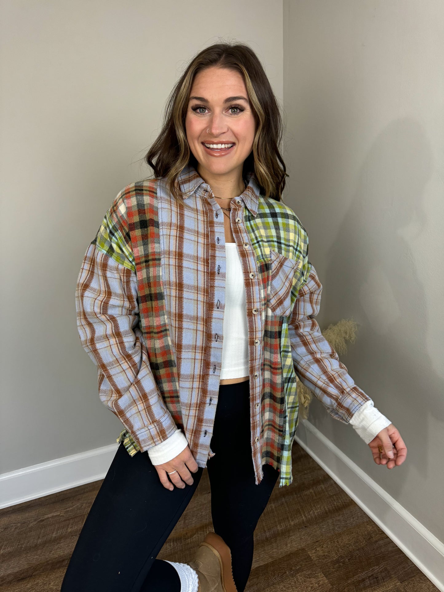 Lavender Haze Plaid Top