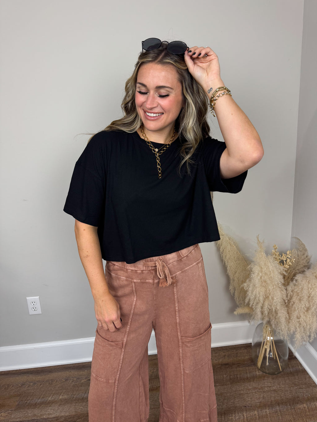 Clark Crop T-Shirt | Black