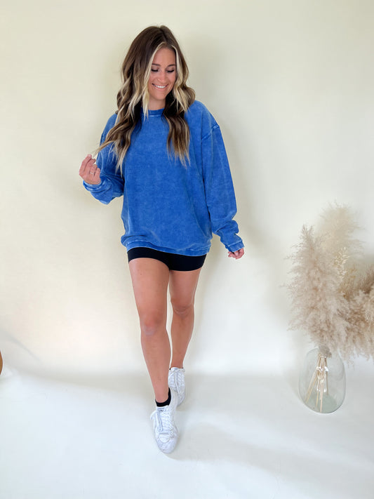 Kasey Corded Pullover | Blue