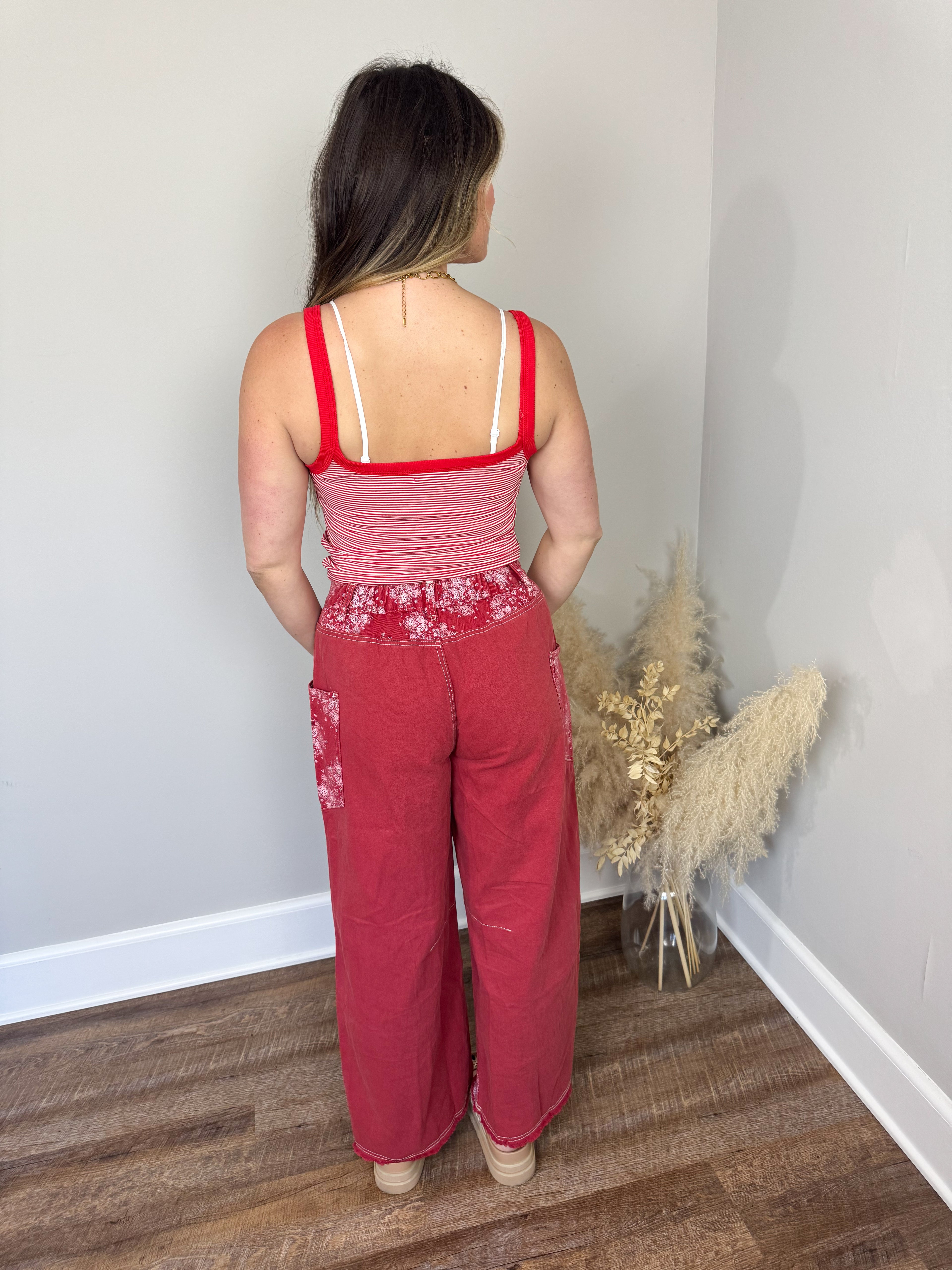Anchor Striped Top | Red