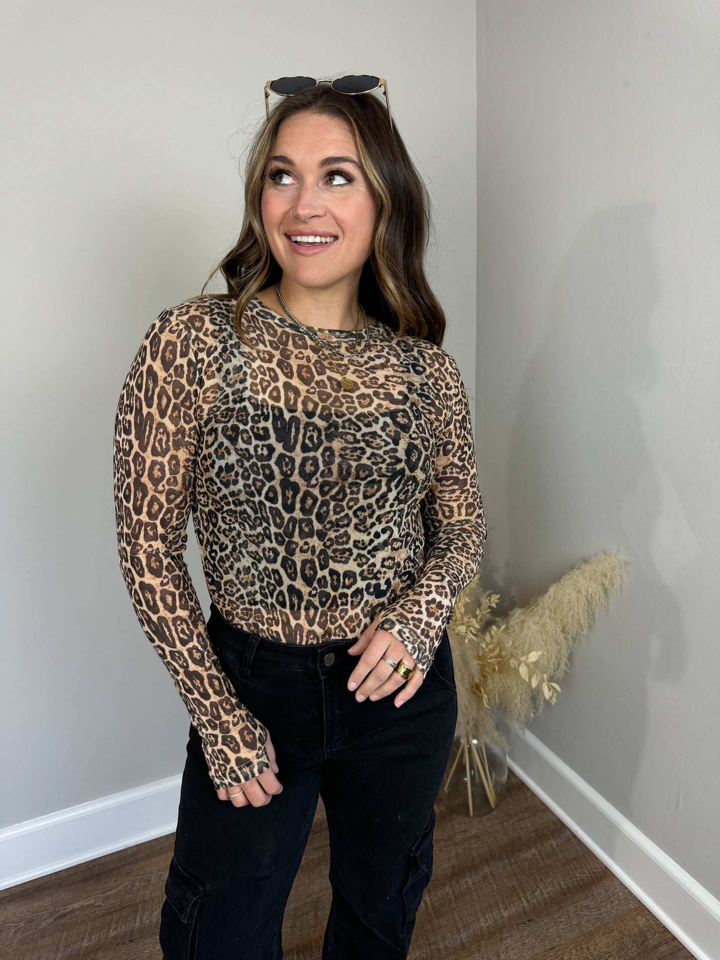 Dress It Up Mesh Top | Leopard