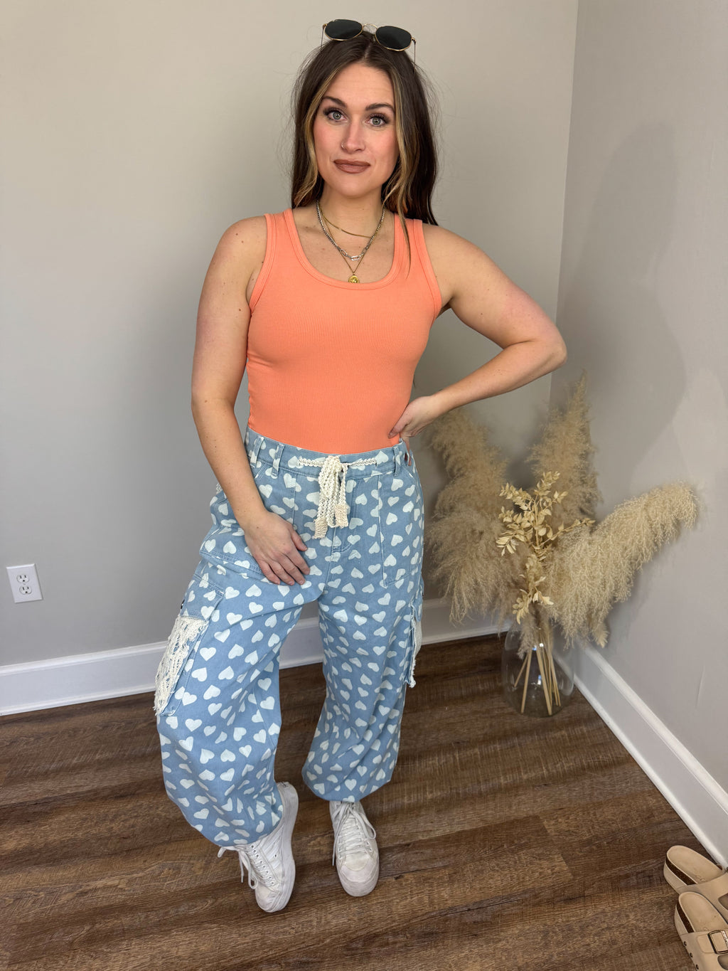 Clark Scoop Tank Top | Coral