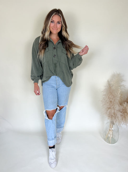 Coffee Date Pullover | Olive