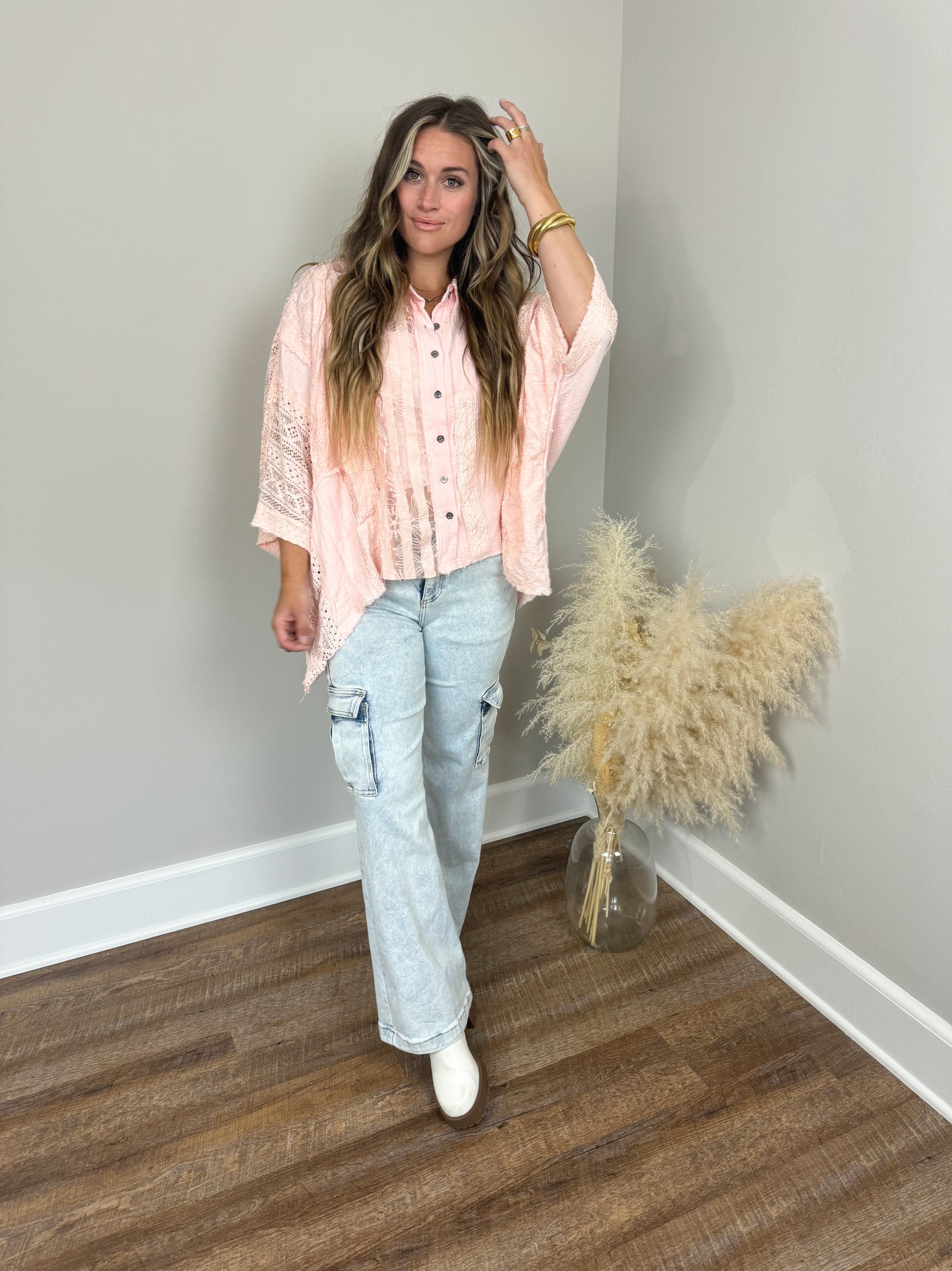 Your Place Lace Top | Peach