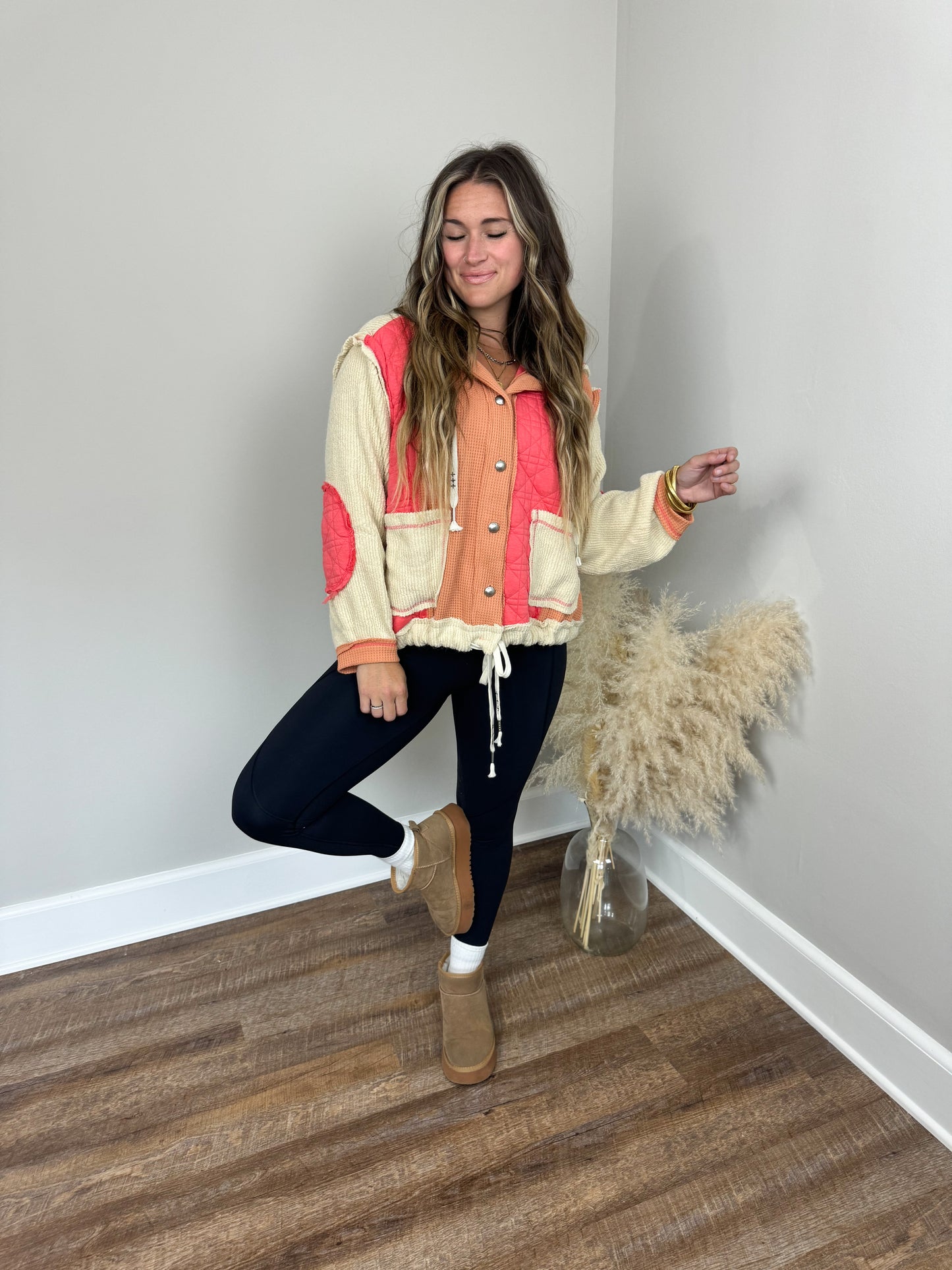 Running Around Contrast Jacket | Coral