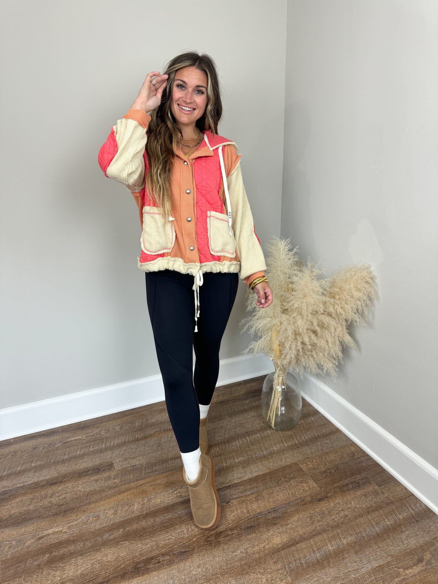 Running Around Contrast Jacket | Coral