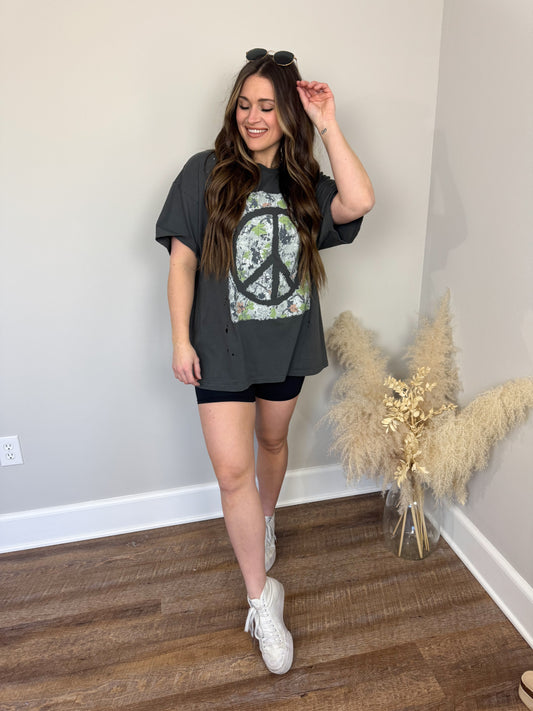Peace Camo Graphic T-Shirt