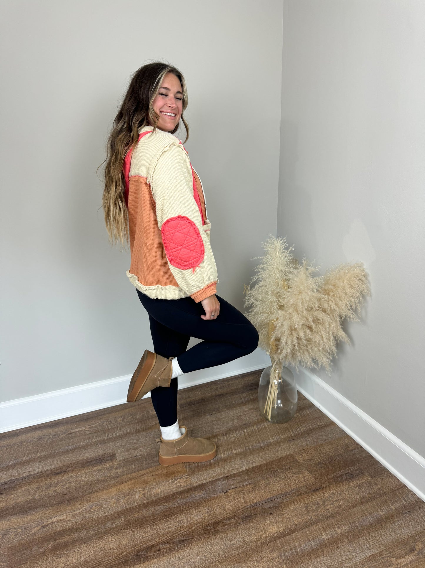 Running Around Contrast Jacket | Coral