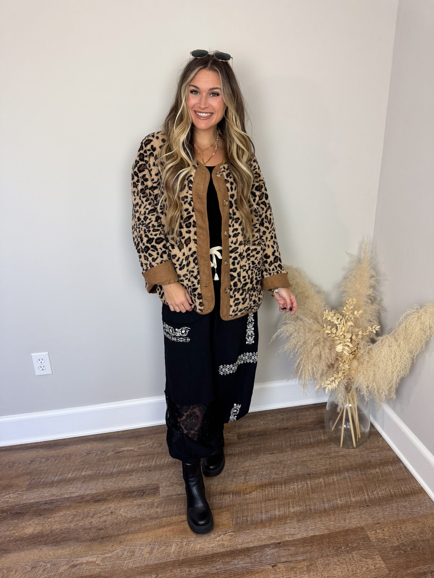 Hawkins Leopard Sherpa Jacket