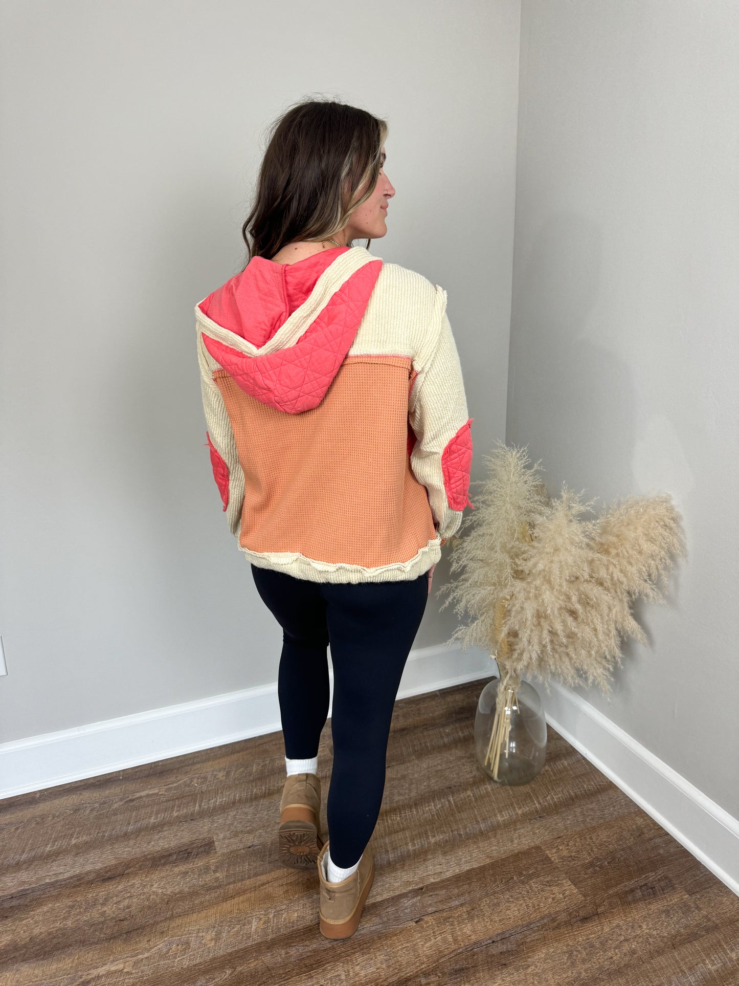 Running Around Contrast Jacket | Coral