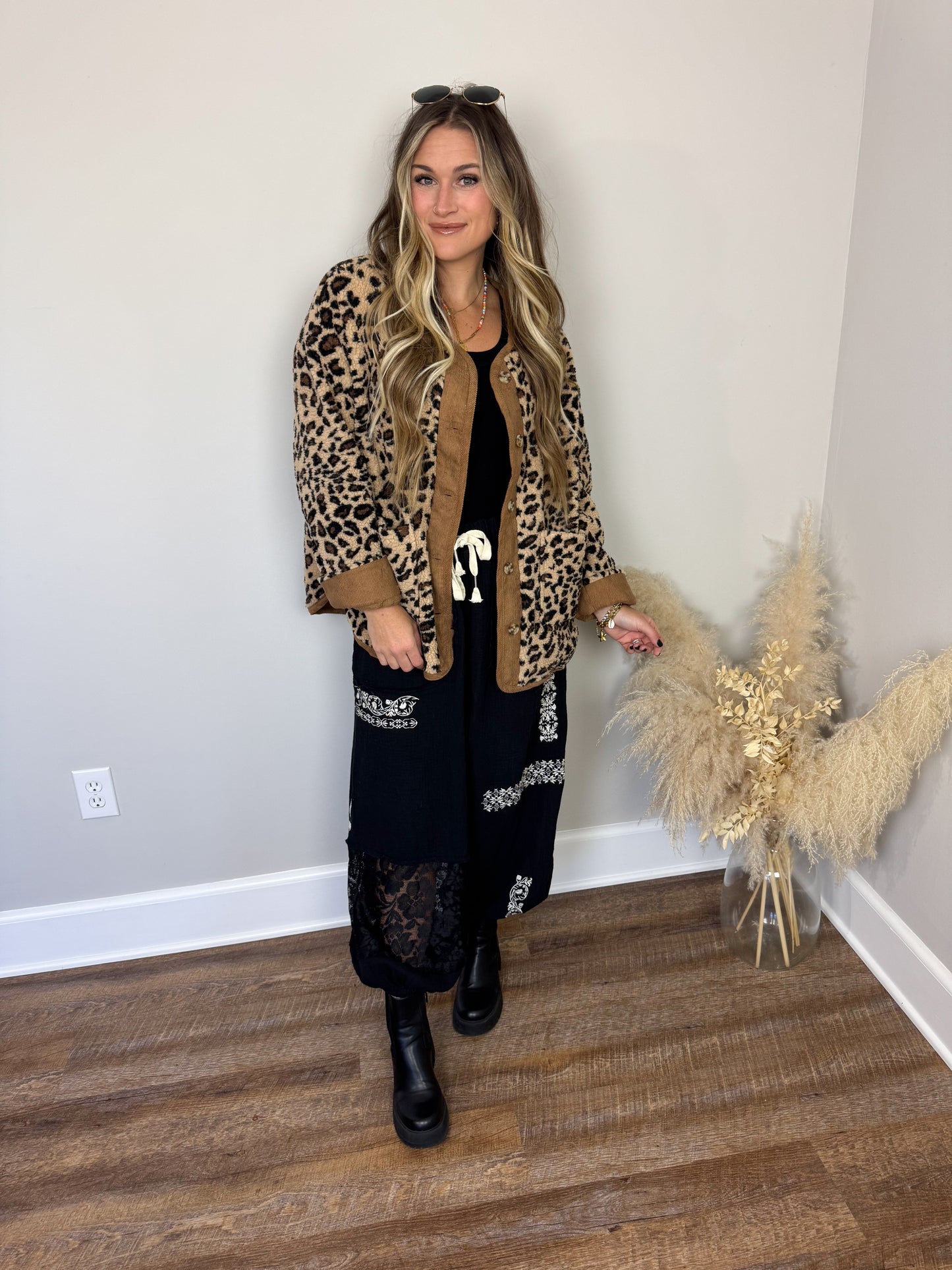 Hawkins Leopard Sherpa Jacket