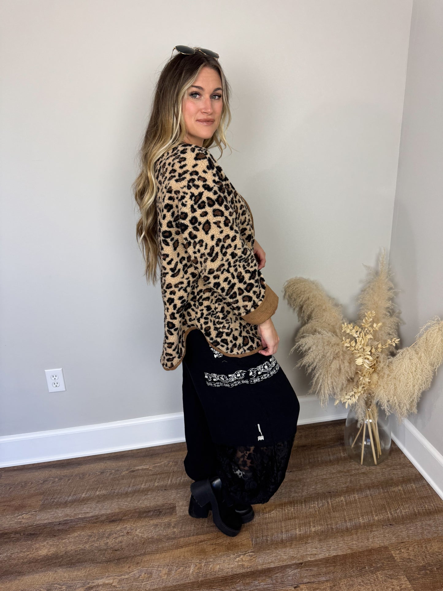 Hawkins Leopard Sherpa Jacket