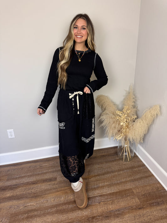 Ivy Long Sleeve Top | Black