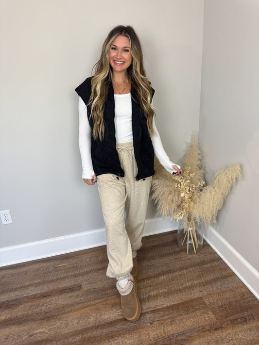 Calum Quilted Vest | Black