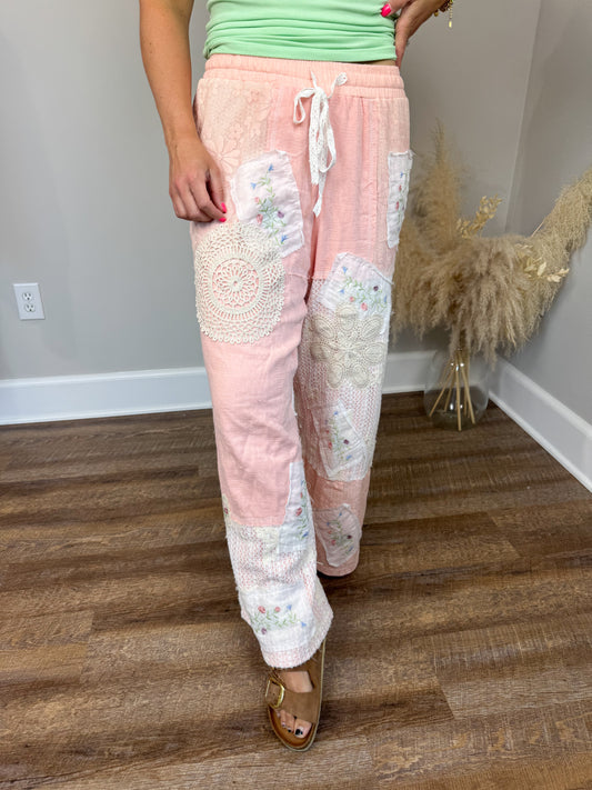 Sierra Patchwork Pants | Pink