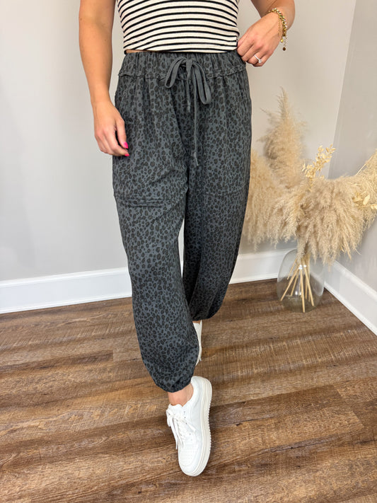 Terry Printed Pants | Ash